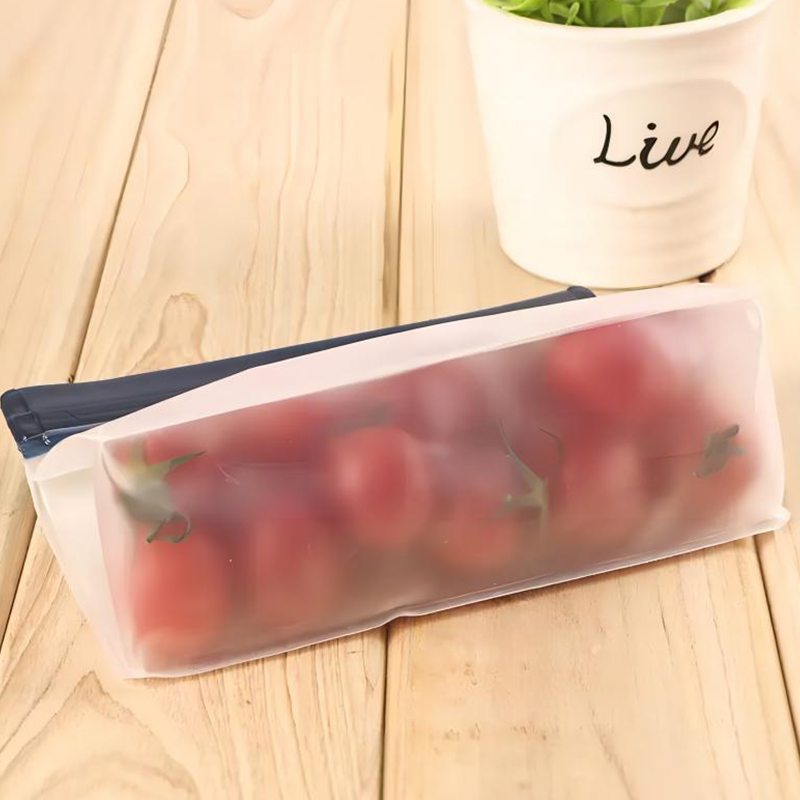 Amazon Cross border Foreign Trade Exclusive PEVA Stereoscopic Flat Food Packaging Storage Bag Zipper Preservation Bag