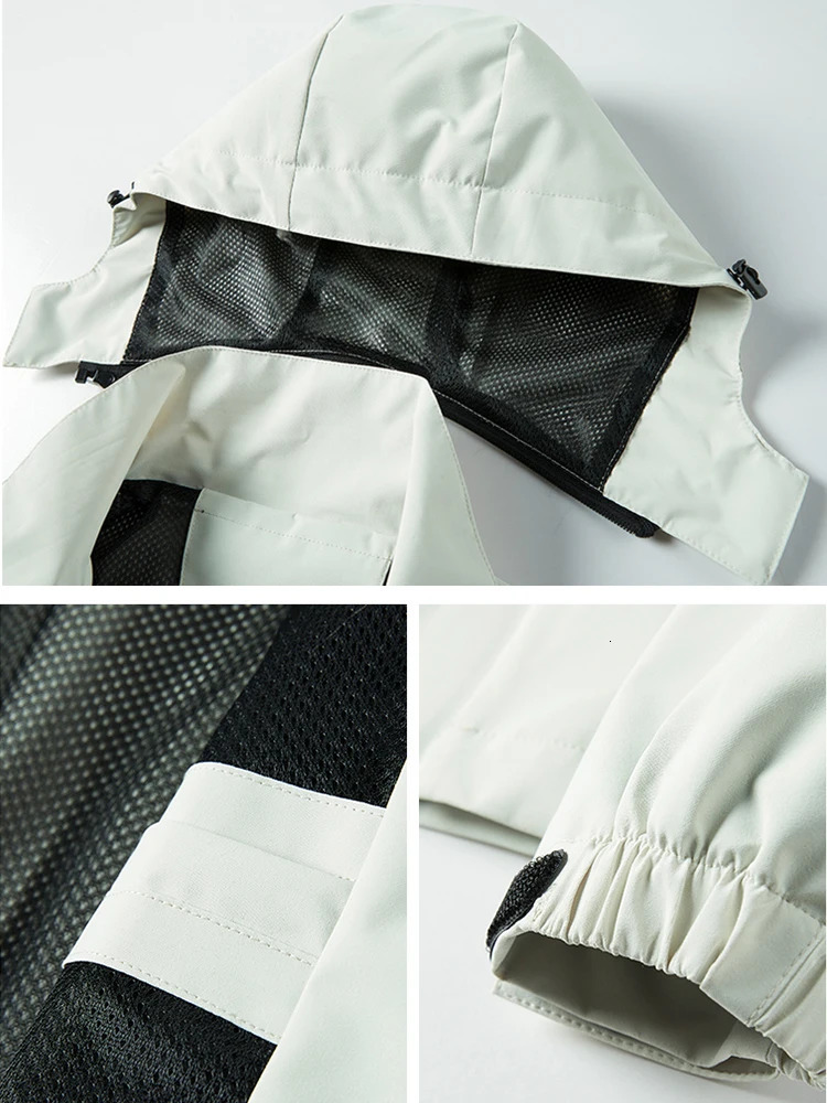Spring Autumn Casual Jacket MenWomen Outdoor Waterproof and Windproof Hooded Windbreaker Coats 241024