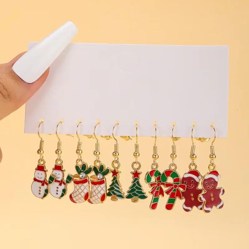 Christmas Earring Set Creative n Santa Claus Snowman Snowflake Stars Tree Earrings and 241031