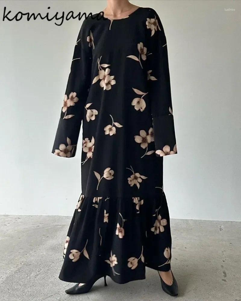 Casual Dresses Fminino 2 Ways Wear Vestido Florwer Print Vestidos Mujer Long Sleeve Dress Japanese Vintage Ropa Spring Women