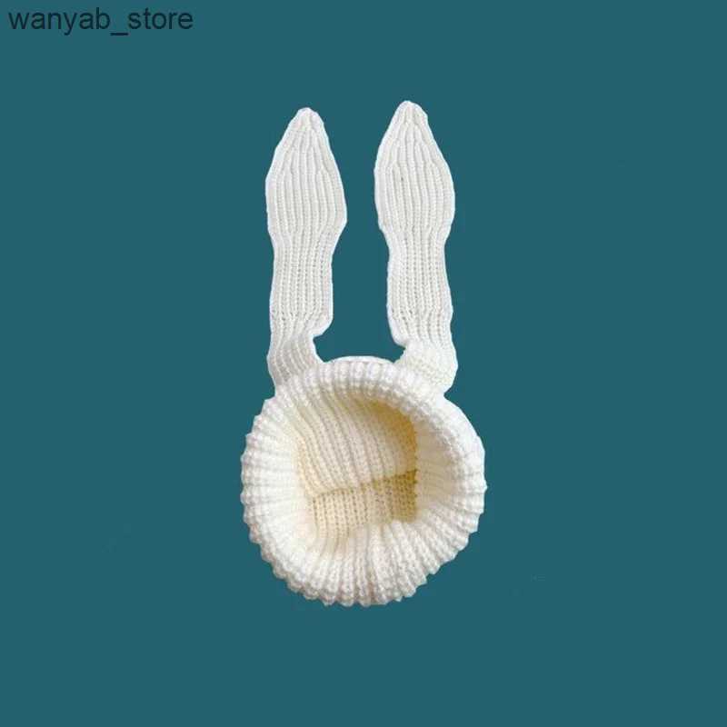 Wide Brim Hats Bucket Hats Rabbit Ears Knitted Wool Hat Love Boy Hat Niche Design Personality Fashion Hat Men Women Cute Warm Autumn and Winter Tide H