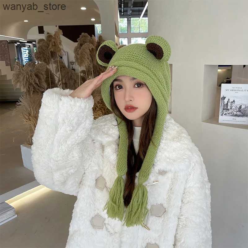 Wide Brim Hats Bucket Hats New Frog Hat Beanies Knitted Winter Hat Solid Hip-hop Skullies Knitted Hat Cap Costume Accessory Gifts Warm Winter Bonnet G