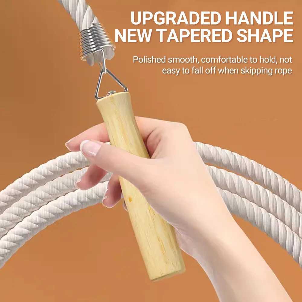 ST original 3/10/15m thick long skipping rope spring set slip rope anti slip wooden hand school collective sports swingW241101
