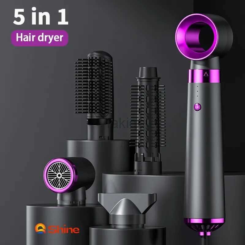 Hair Dryers Hair Dryer 5 in 1 Hot Air Comb Function Professional Electric Hair Brush Multifunction Salon Style Tool Fast Dry Blow Dryer 240401