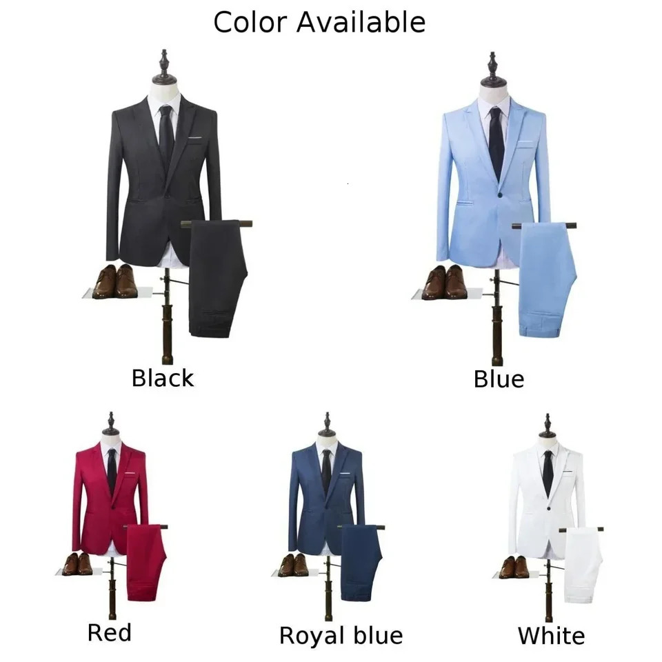 Mens Suits Formal Blazers Jacket Coat Pants Slim Business Suit Tuxedos Party Weddings Trousers Male Fashion Groom 241031