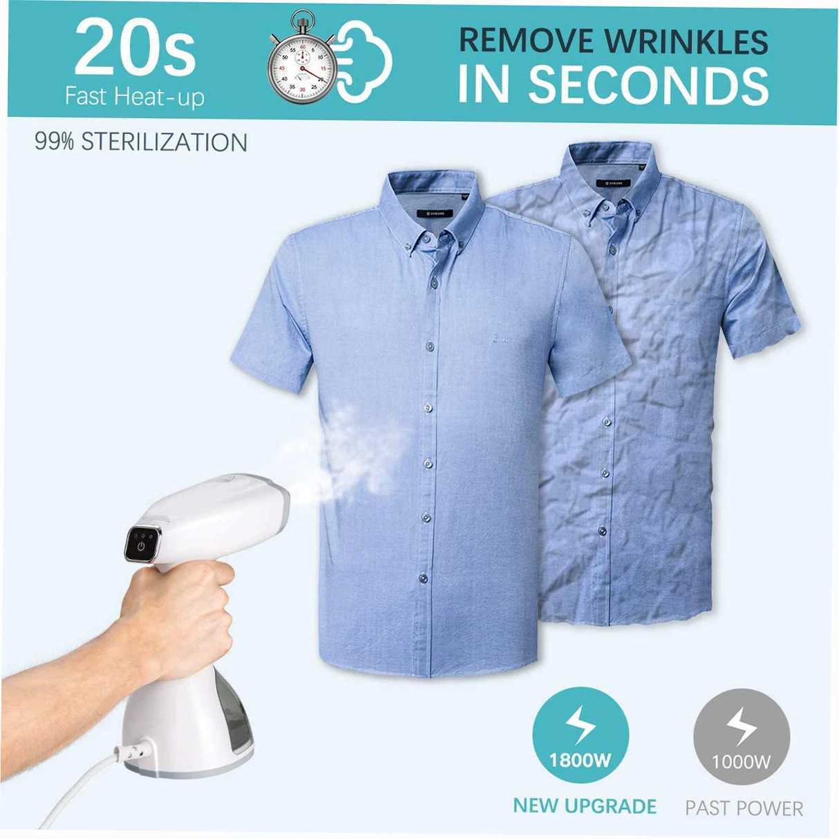 1500W handheld steam clothing iron LCD display travel steam preheating 20s 350ml large capacity 2 steam mode new nozzle Y241101