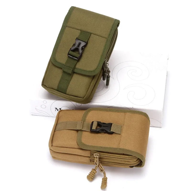 EDC Molle Purse Double Layer Outdoor Waterproof Military Fanny Pack Men Phone Pouch Camping Hunting Tactical Waist Bag