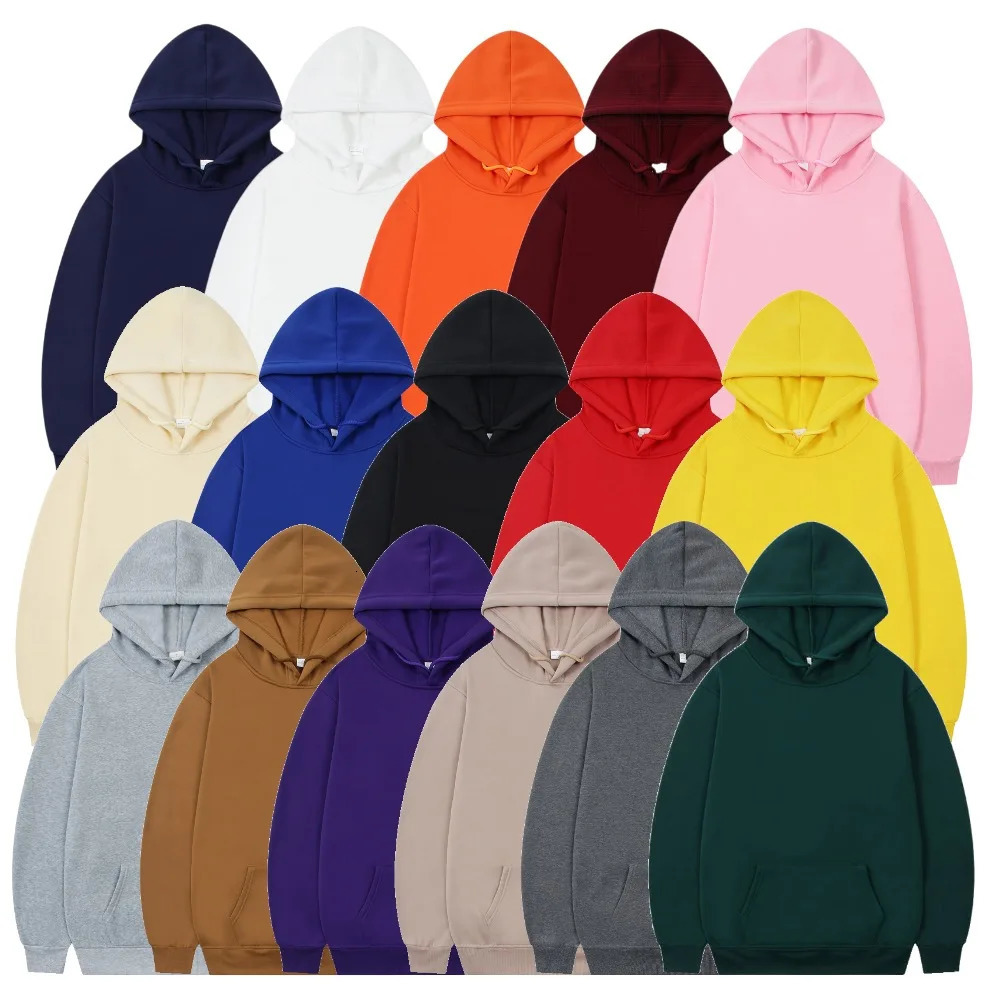 Solid Color Sweatshirts Hoodies Men Sweatshirt Hoodie Red wine White Black Dark Blue Red Many Color Hooded Sportswear Streetwear 241031