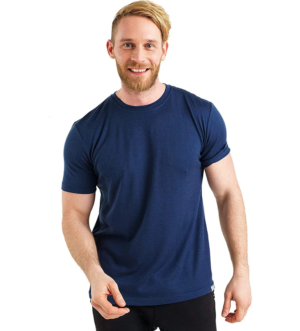 100% Merino Wool TShirt Men Short Sleeve Shirts Sport Lightweight Base Layer Hiking Tshirt Soft Breathable Undershirt 241031