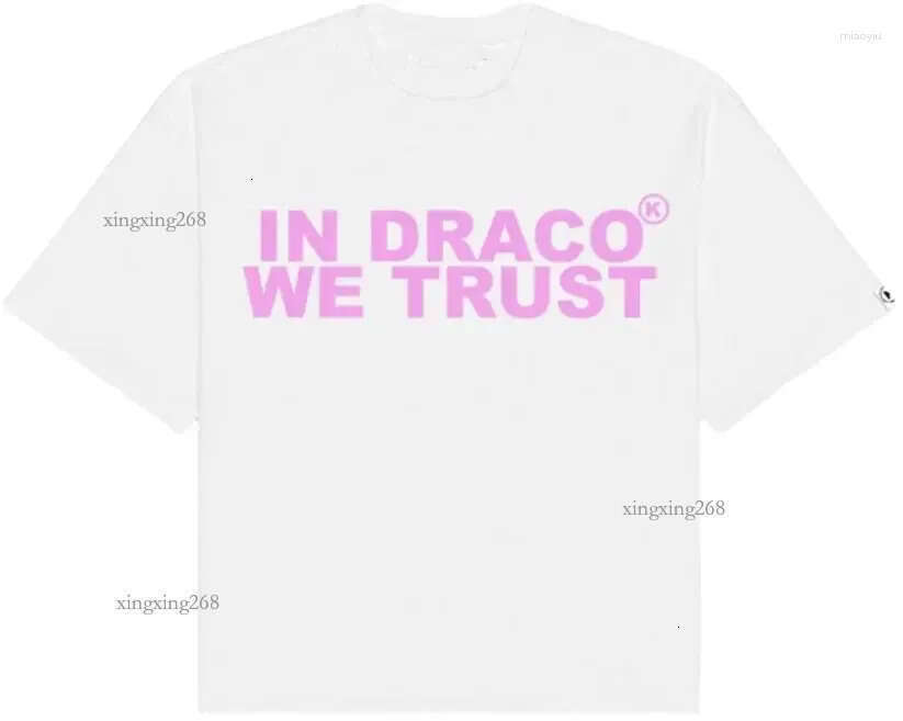 Men's T Shirts In Draco We Trust Letter Print Summer T-shirt High Quality Harajuku Casual Fashion Short Sleeve Couple Oversized Streetwear