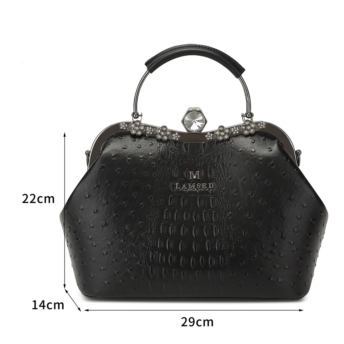 New Fashion Style Lacquer Leather Large Capacity Women's Fashion Crocodile Pattern Banquet Bag