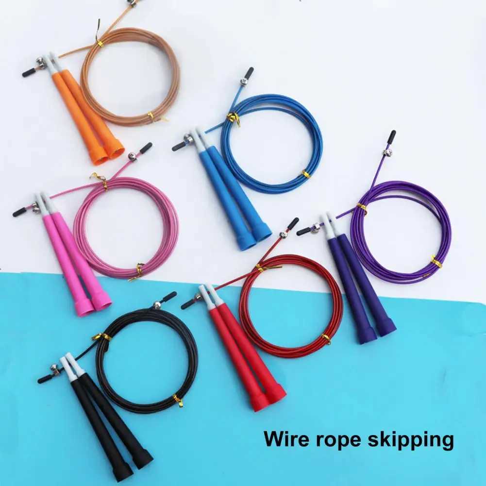 1 set of ergonomic steel wire skipping rope manually weighed adjustable Fitn rope children and adults skipping rope training equipmentW241101