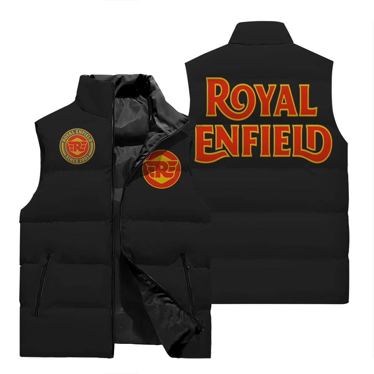 Oversized jacket down vest sleeveless zipper coat winter mens fashionable and warm thick stand up collar dow 241024