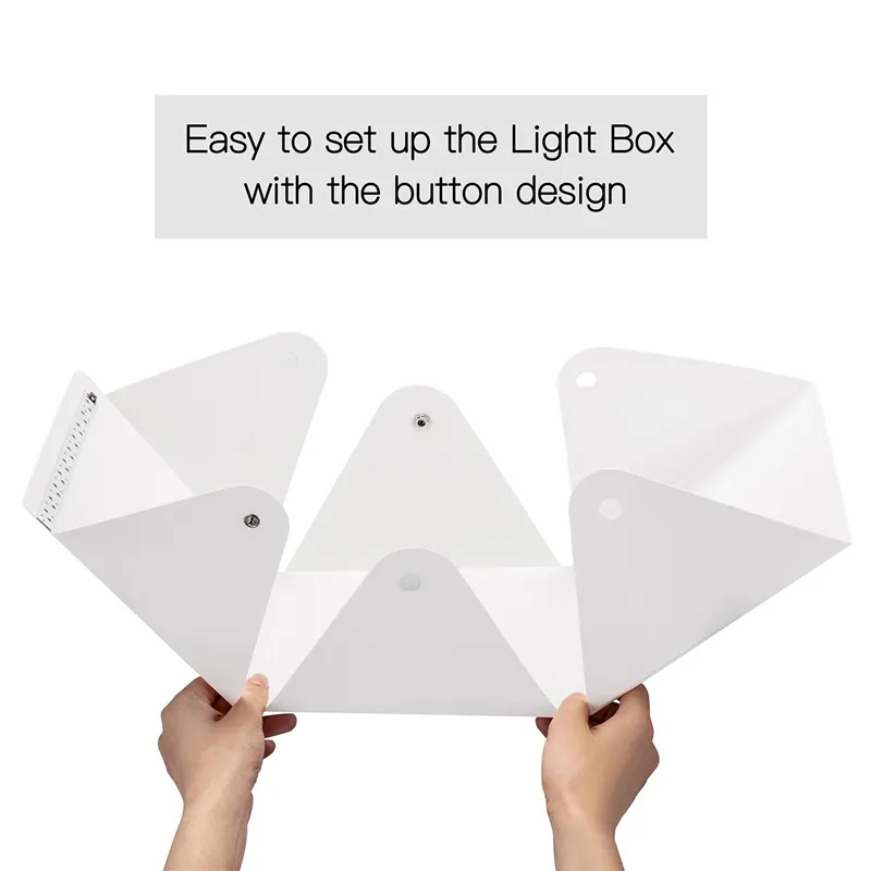 Portable Folding Lightbox Photography Table Top Light Including White Black Background USB Cable Power for Photo Background LL