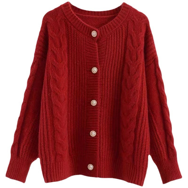 Gentle Style Sweater Jacket For Women Loose Outer Wear Autumn And Winter New Collection Lazy Knit Cardigan Women S Top F1101#42