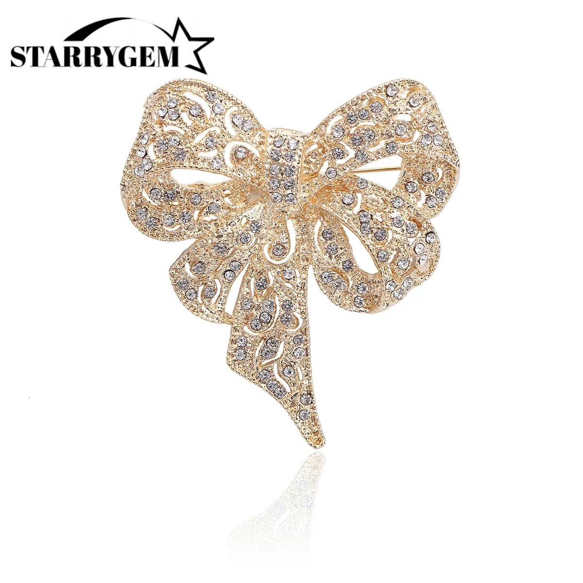 Sparkling Bow Brooches for Women Unisex Butterfly Pins Office Party Friend Gifts Jewelry Accessories 241031