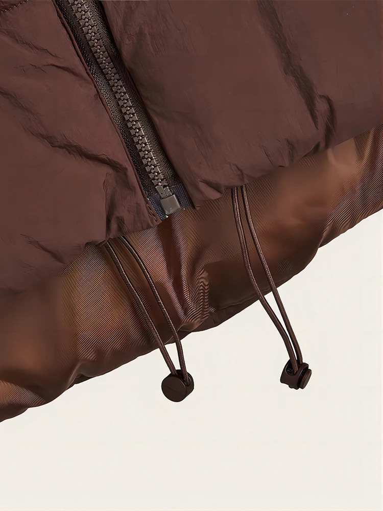 Fashion Autumn Stand Collar Elegant Down Coats Warm Outerwear Casual Belt Sleeveless Winter Women Vests Jackets 241024