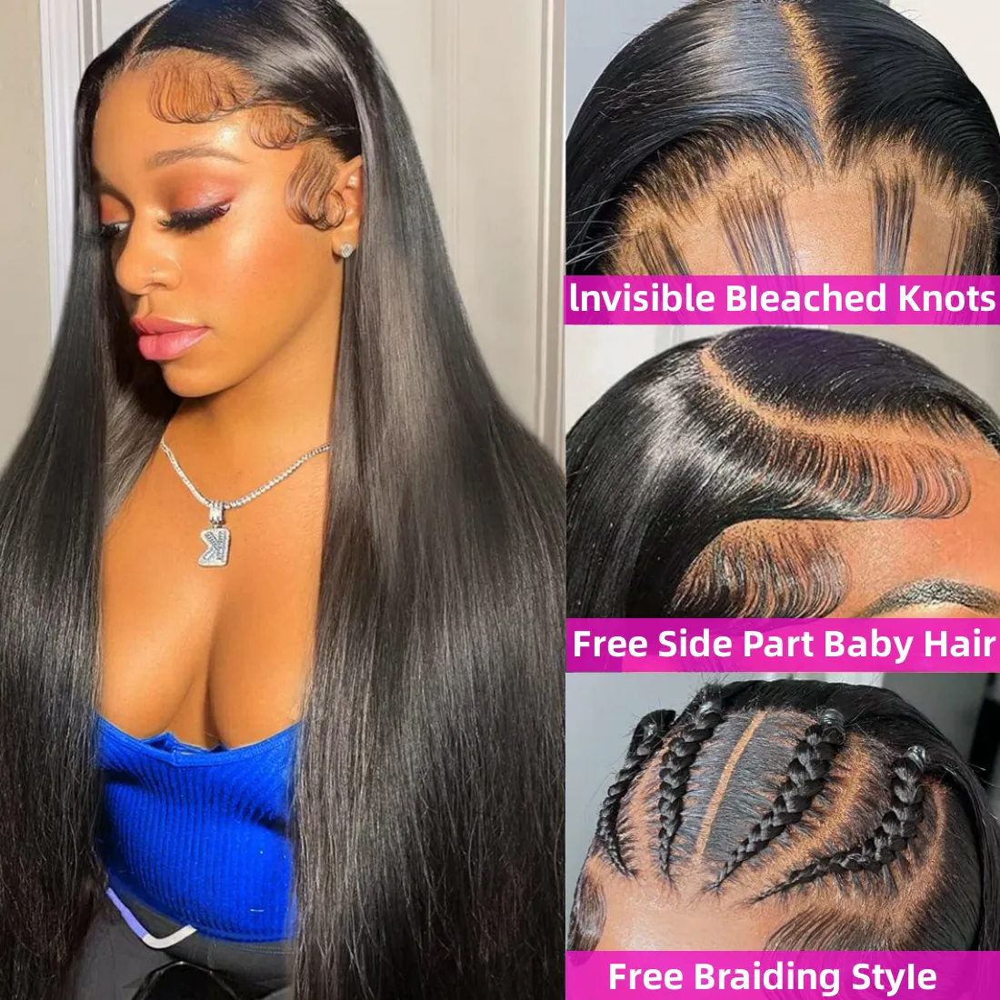 250 Density Wig Human Hair Ready To Wear HD 13x4 13x6 Hd Lace Front Wigs 30 40 Inch Straight Lace Frontal Wig Lace Closure Wigs Synthetic Wigs Hair Wi