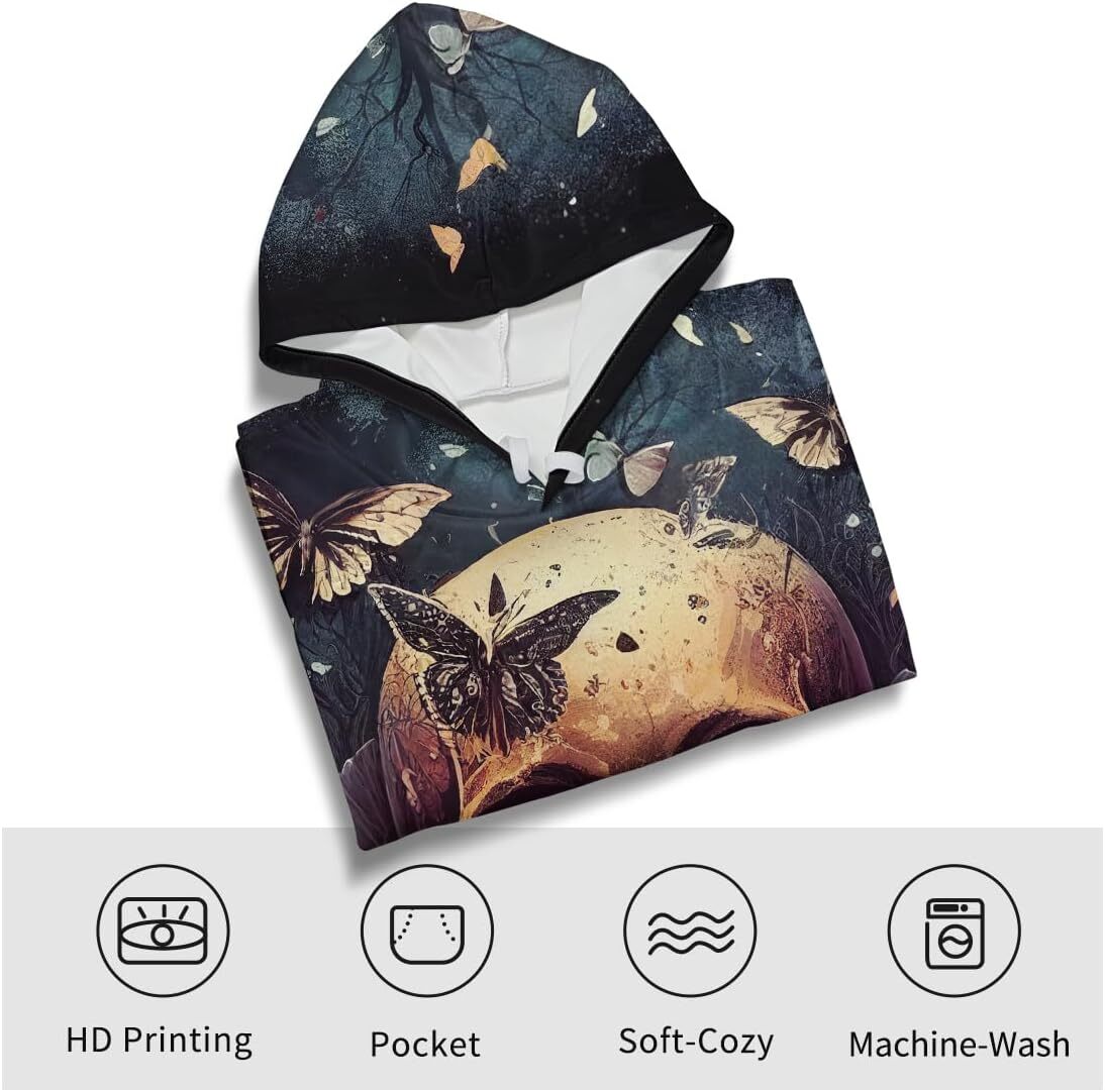 Hoodie for Mens Womens Mens Novelty Skull Print Hoodies Sweatshirt Pullover with Pocket Graphic cool Hoodies sweatshirt Creative fashion Pullover Long