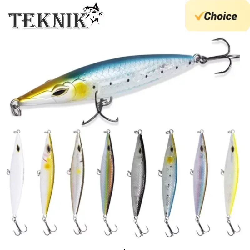 Teknik Fishing Lure Floating Pencil Bait 90110130mm Stickbait Asturies Wobbler Topwater asturie Lures for seabass bonitos 240401
