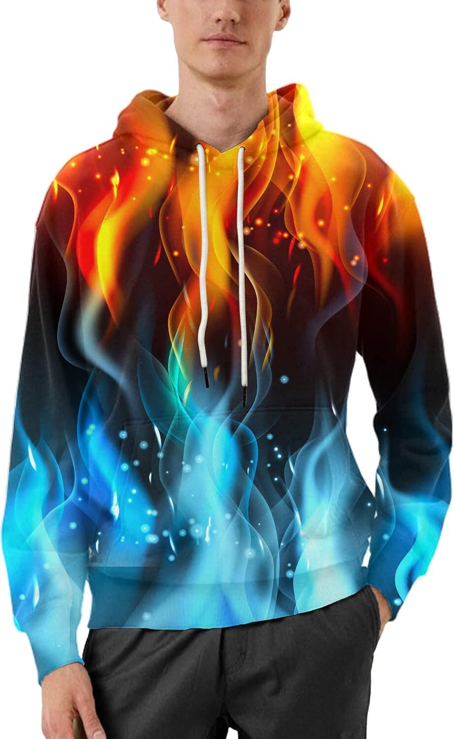 Hoodie for Mens cool Unisex Realistic 3D Print Galaxy Pullover Hooded Sweatshirt Hoodies with Big Pockets Graphic Trendy Warmth