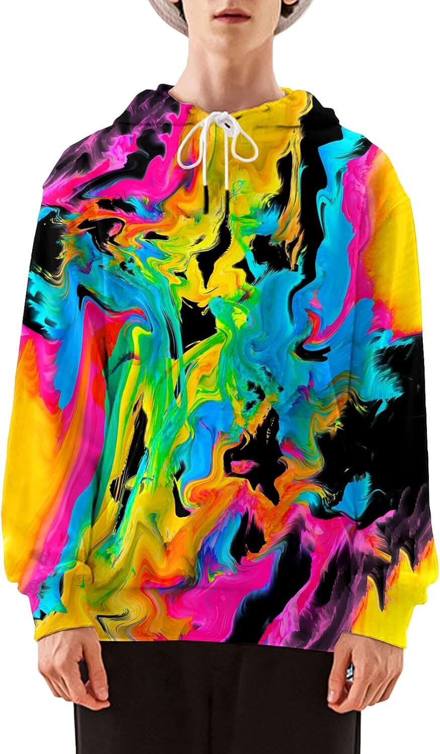 Hoodie for Mens Womens Men Women Fashion Unisex 3D Printed GraphicDream color matching Hooded cool Creative fashion Hoodies sweatshirt Pullover Long S