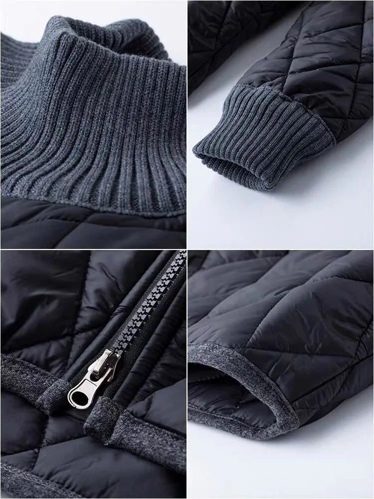 Winter Warm Cotton Padded 2 Pieces Set Turtleneck Thicken Tops Conjuntos Korean Casual High Waist Harem Pants Tracksuit 241031