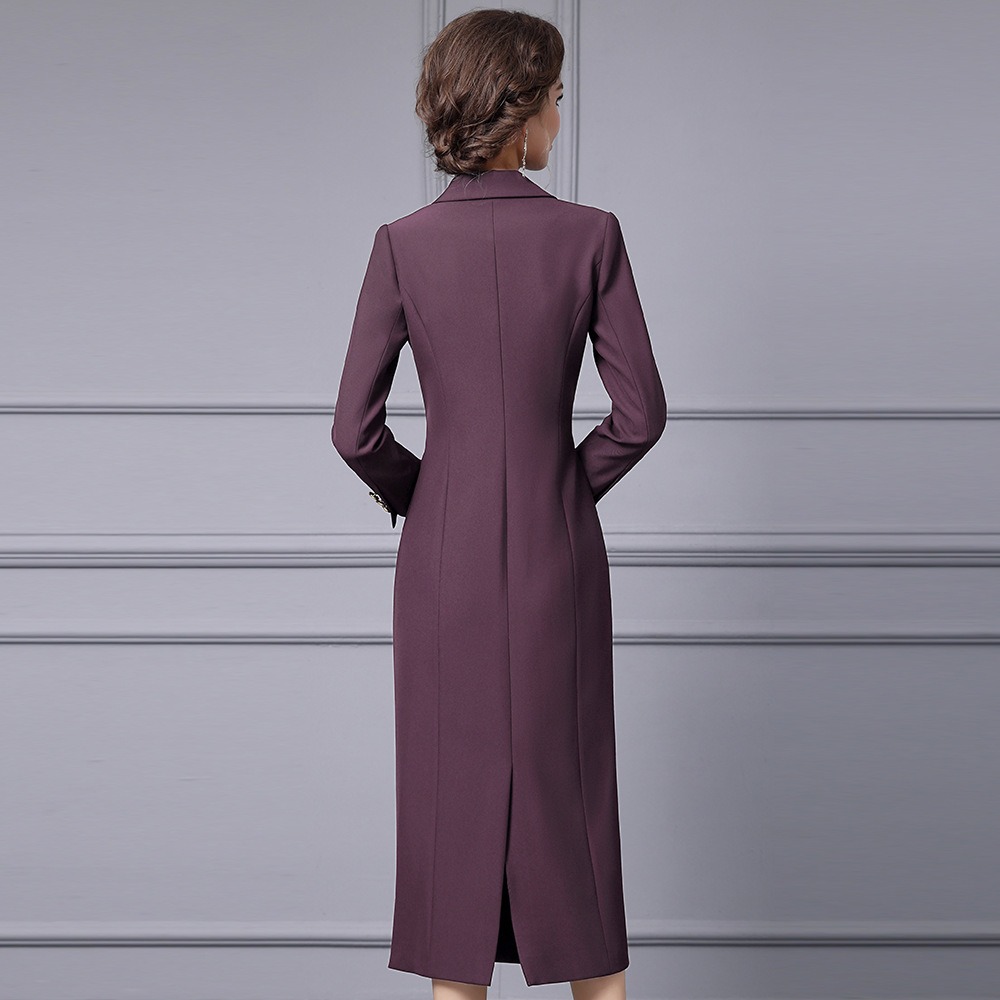 SB9447 40M995 Basic Casual Dresses Autumn and Winter Pleated Long Sleeved Womens Dress Shirt Commuting Skirt Customization Medium Length