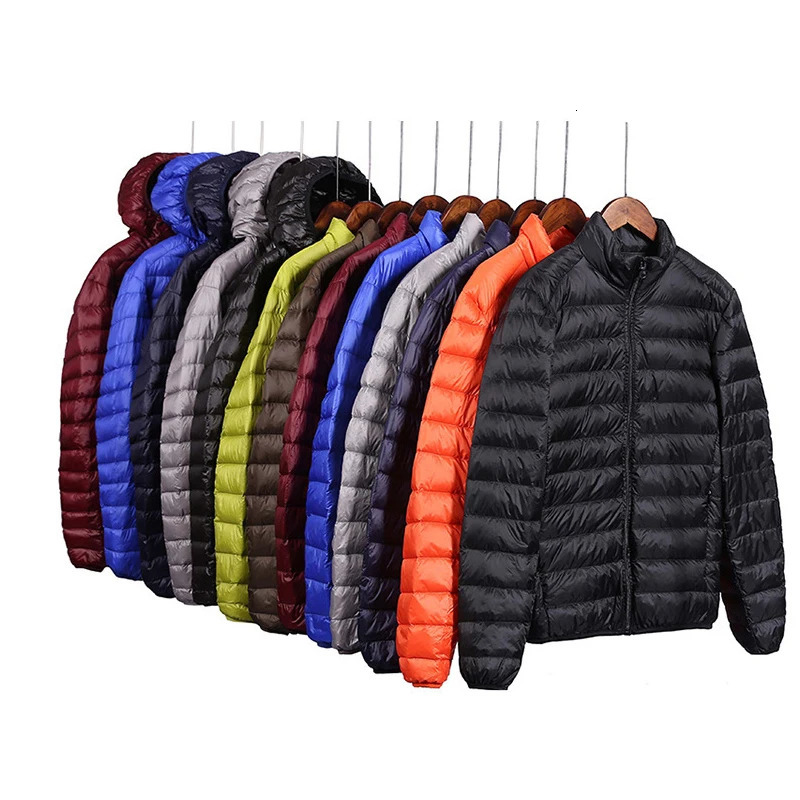 Mens allseason ultralightweight foldable down jacket Large size waterproof windproof breathable hoodie 241024