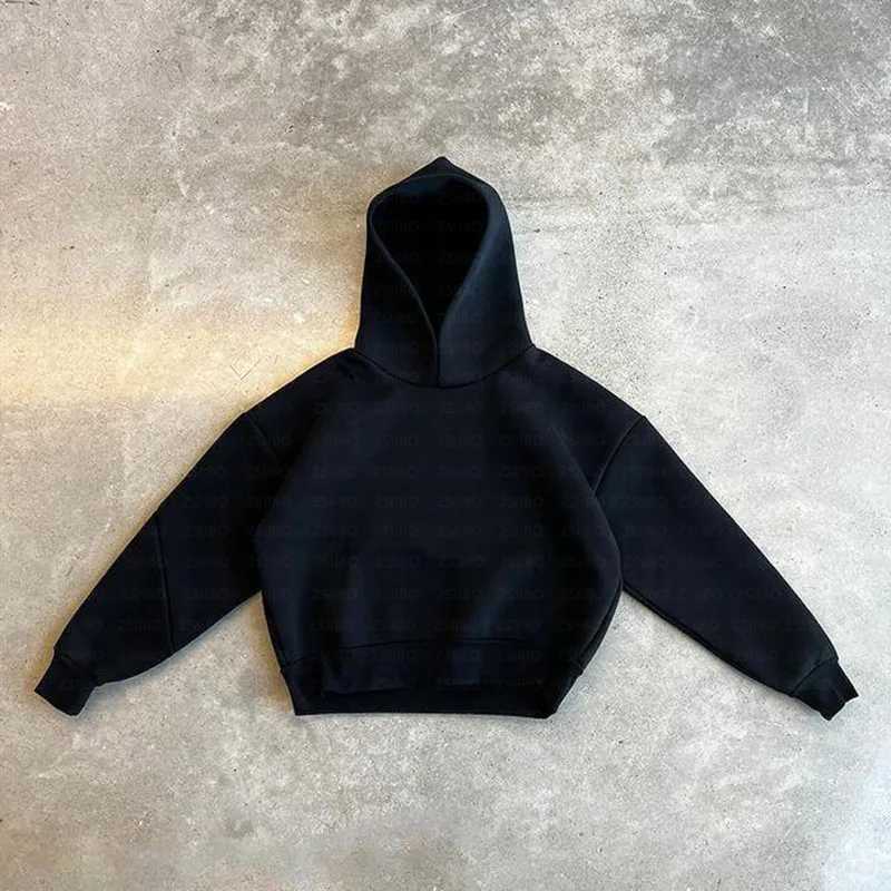 2024 Autumn Daily Casual Solid Color Sweatshirt Set American Strt Style Simple Loose Y2k Harajuku Mens and Womens Hoodies X241031