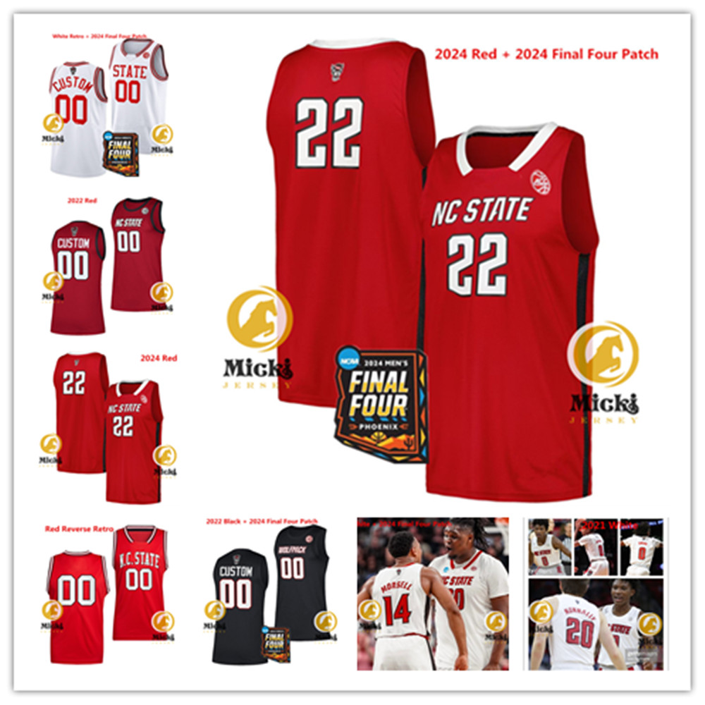 Brandon Huntley-Hatfield NC State Basketball 2024 Final Four Jersey 30DJ Burns Jr. 0DJHorne 23 Mohamed Diarra 4 Ben Middlebrooks Stitched NC State Wolfpack Jerseys