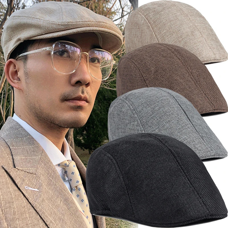 Men Spring and Summer Berets British Style Beret Hat Retro England Hats Male Fashion ed Painter Caps for Dad 241031