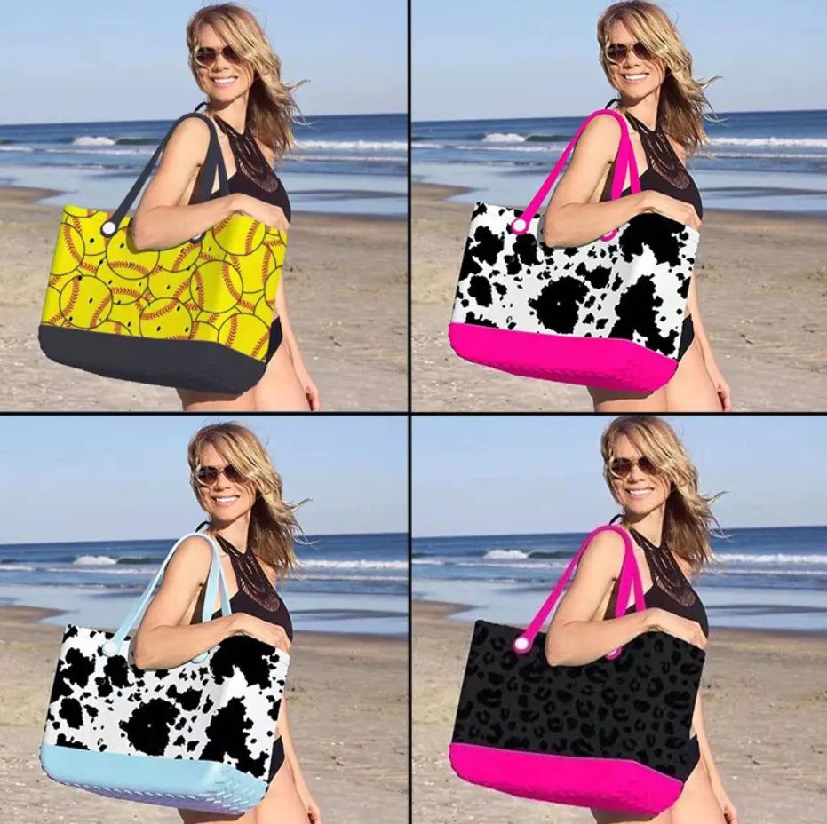 EVA Waterproof Beach Bag - Large Capacity Shoulder Tote Handbag For Women's Travel/Pool