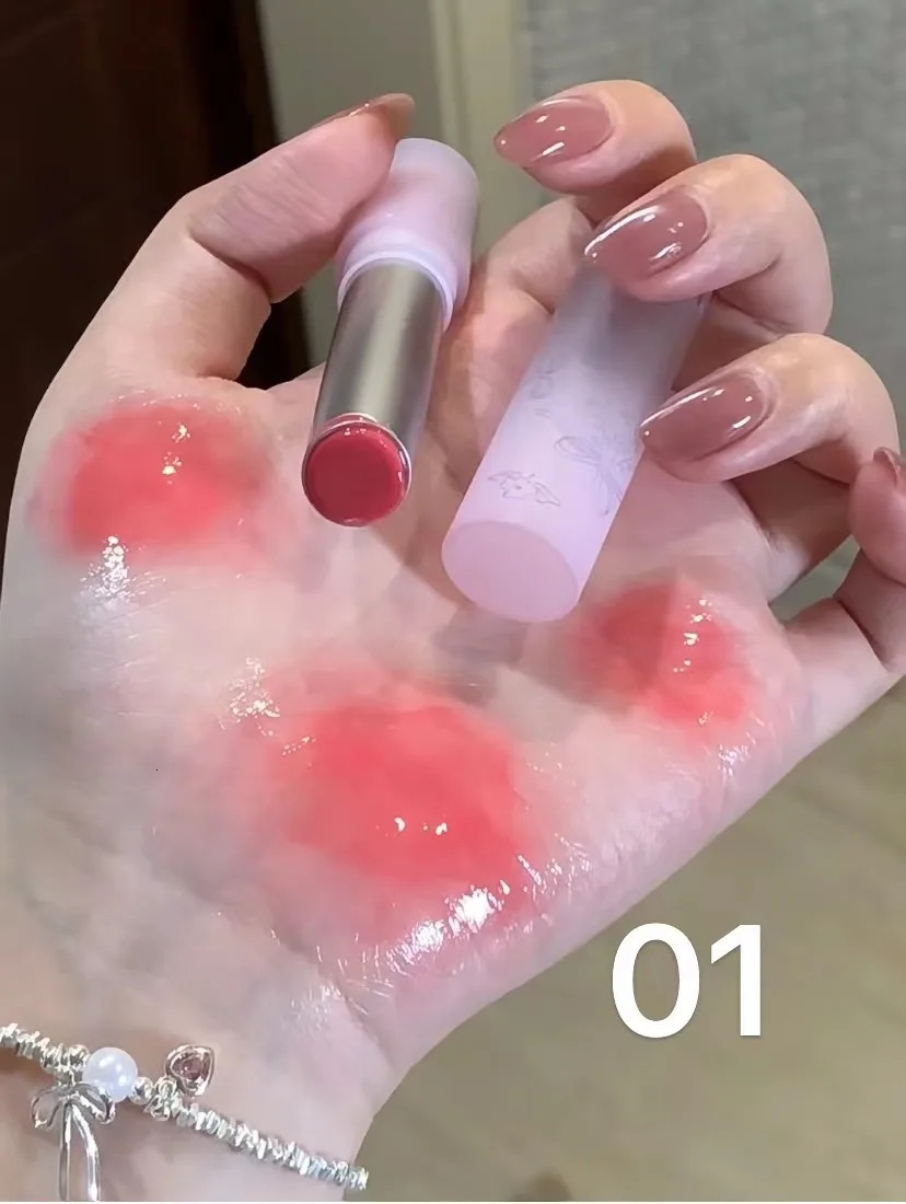 FLORTTE Lipstick Blooming Cute series mirror water lipstick is not easy to stick to the cup Solid lipstick Cute girl makeup 241031