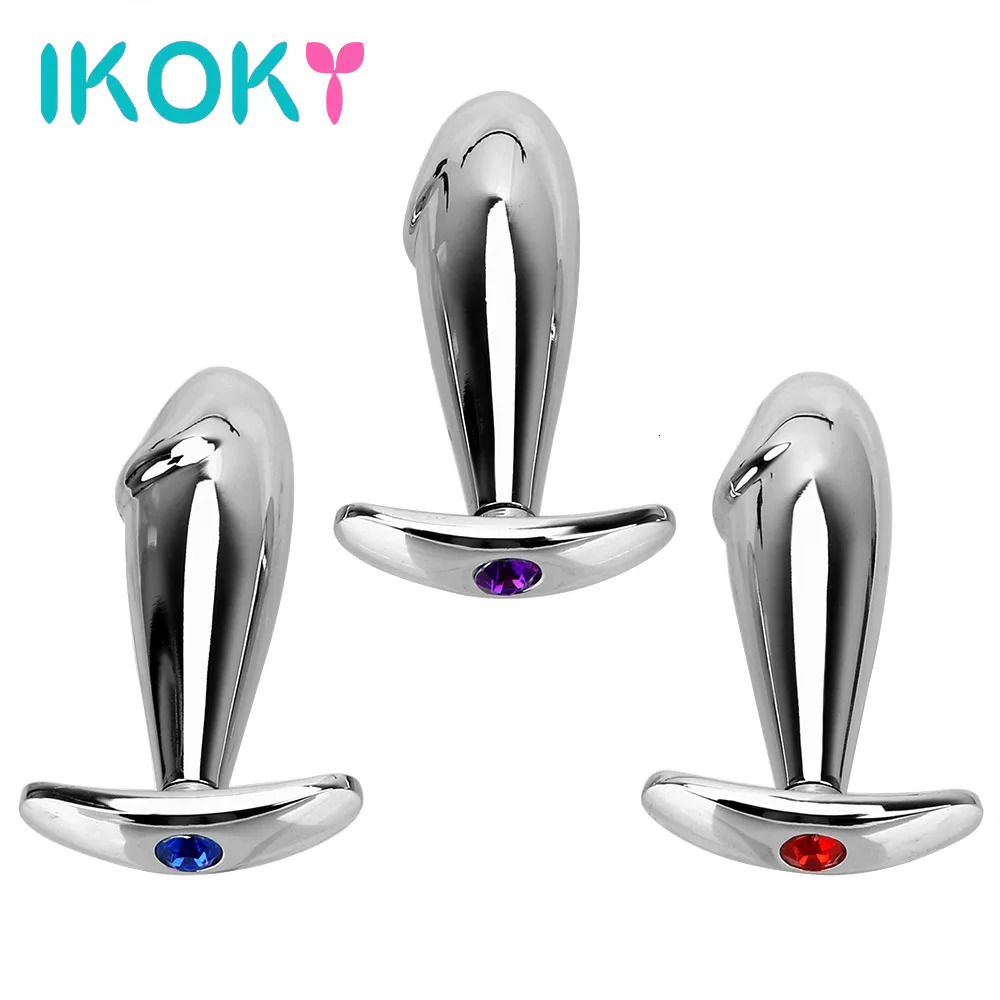 IKOKY Metal Anal Plug Adult Erotic Toys Anal Massage Butt Plug Dildo Sex Toys For Women Female Masturbation 241031