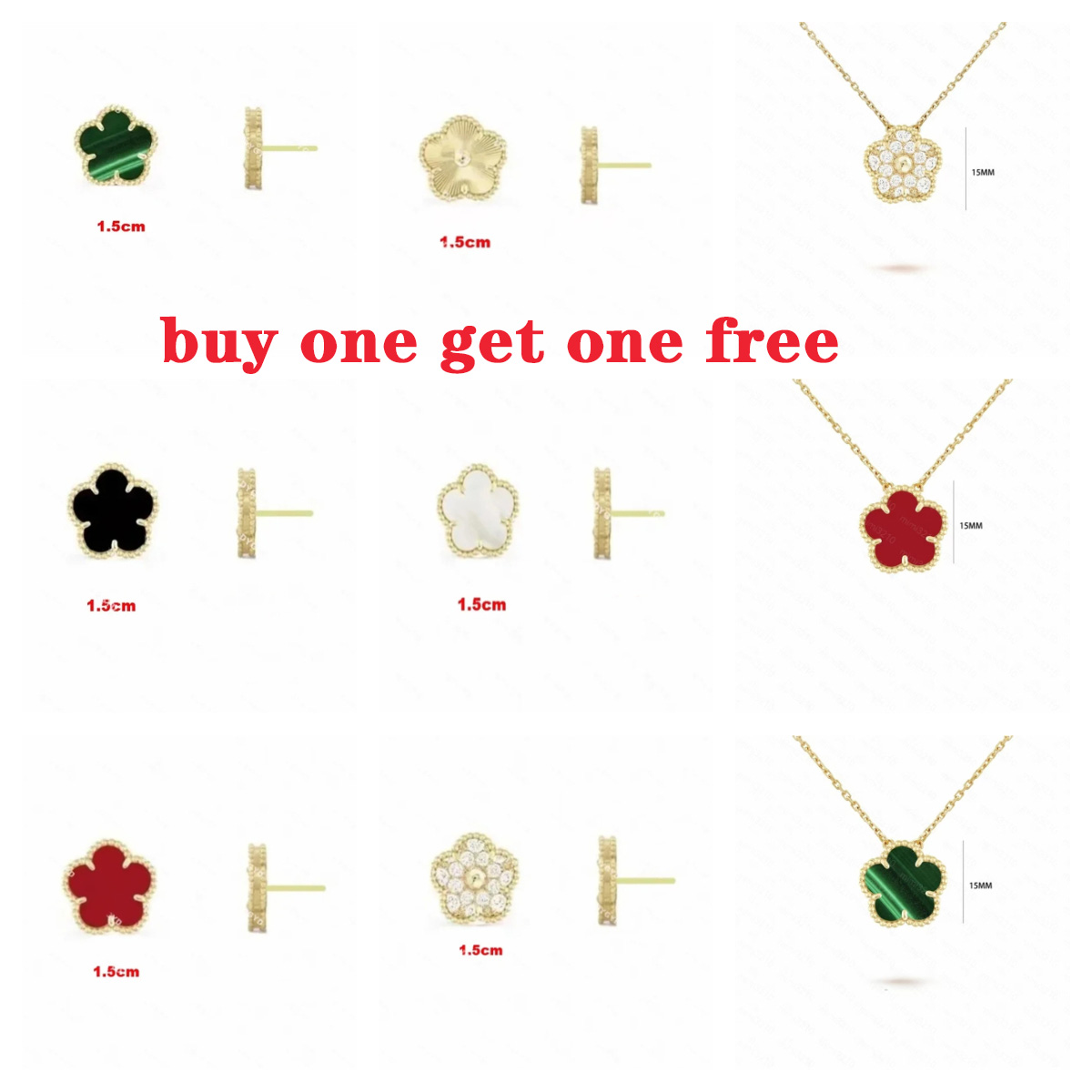 S925 necklace necklaces designer buy one get one free 18K Gold Plated Green Red White designer necklace designer jewlry womens luxury necklace couple gifts
