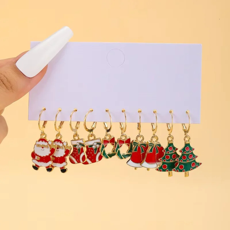 Christmas Earring Set Creative n Santa Claus Snowman Snowflake Stars Tree Earrings and 241031