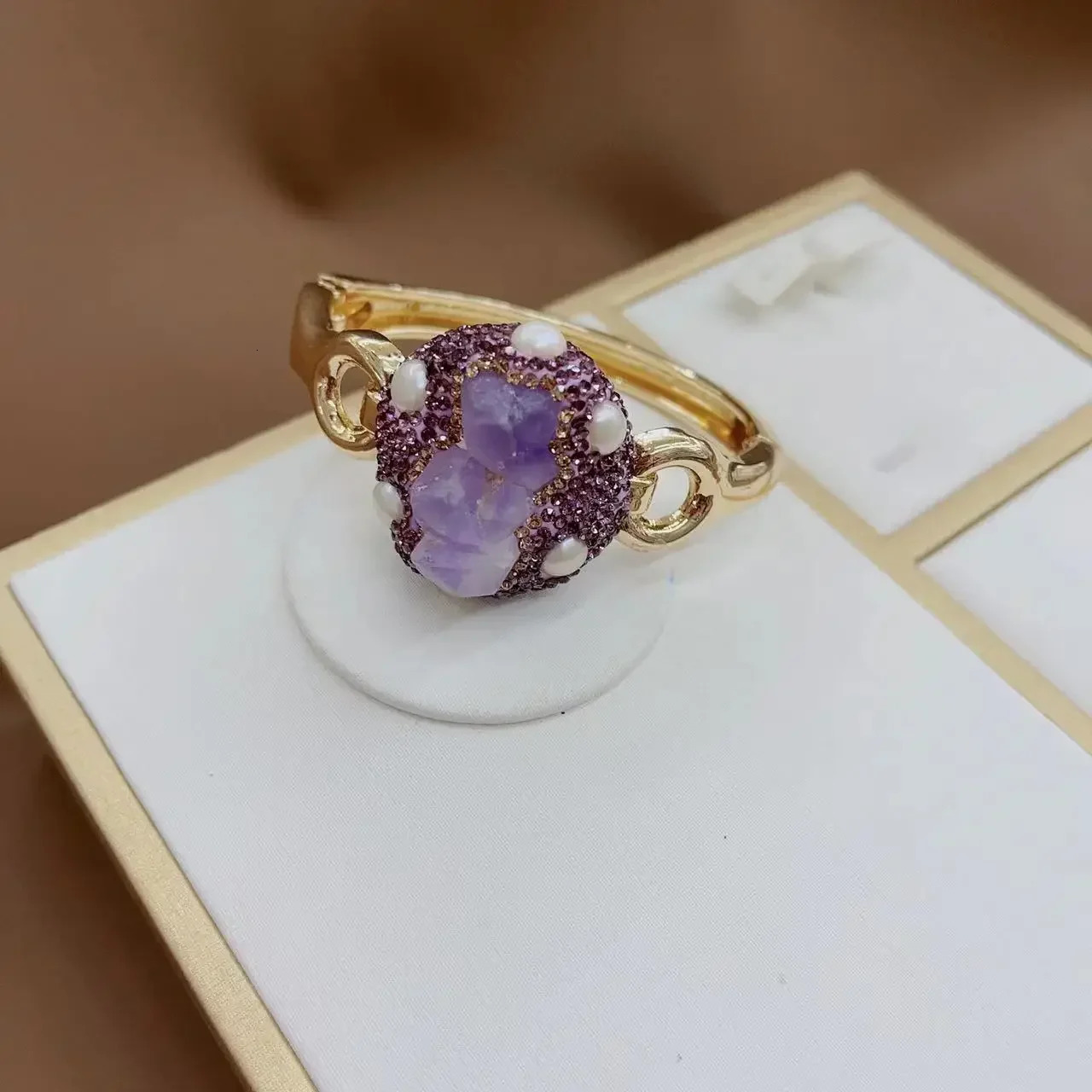 Natural amethyst gemstone jewelry set European and American style lightweight natural stone original 241031