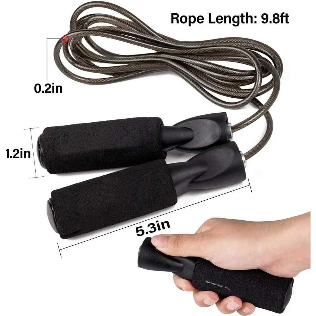 New Adjusteab Length Wire Jump Rope Speed Jump Training Suitable for Children and Adults Portable Sports Training EquipmentW241101