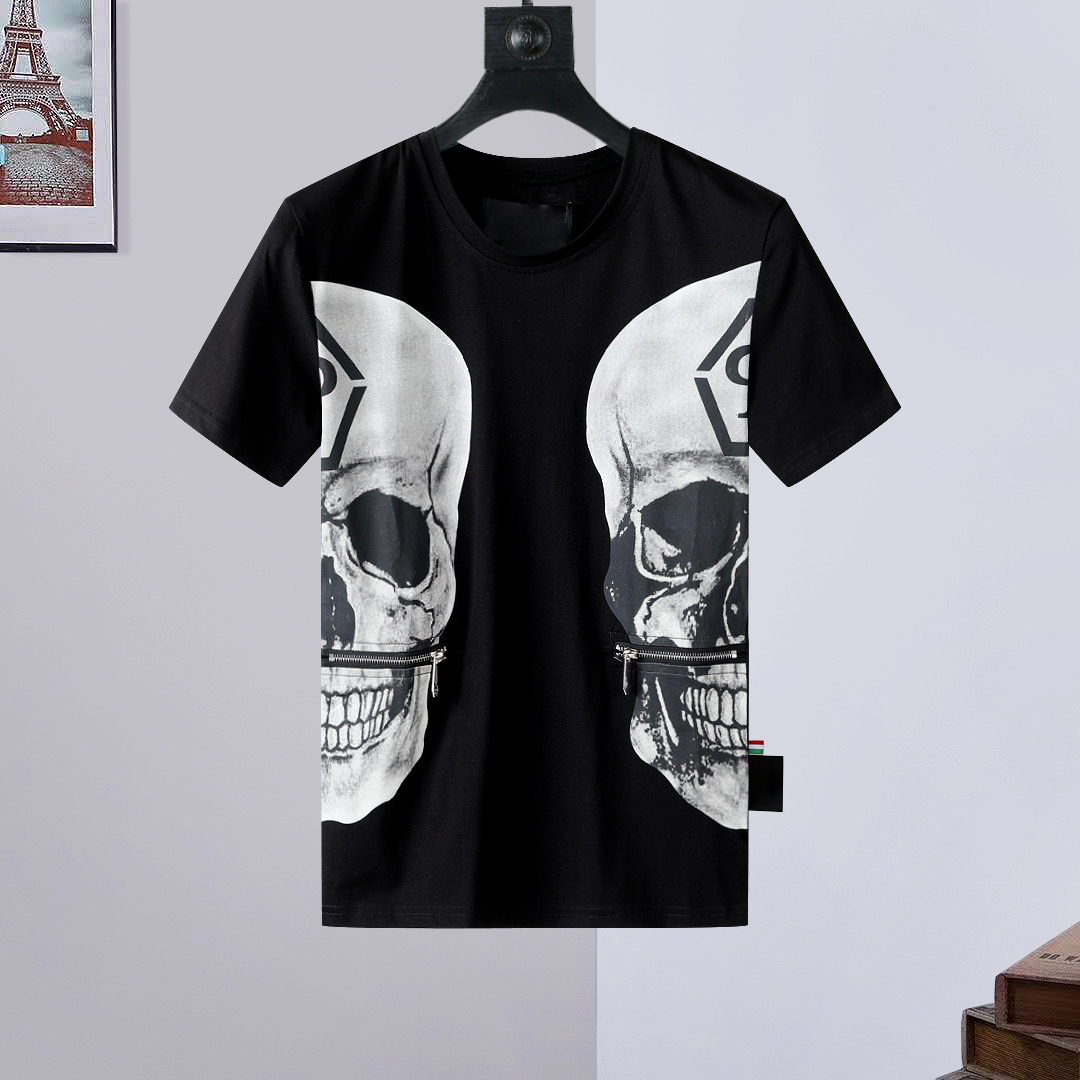 5A Mens tshirt PP Skull Diamond t shirts Germany brand Luxury designers letter 3D Dollar bear printing polos Mens Tshirts Women Skulls 24ss Tee shorts hoodie tops 07