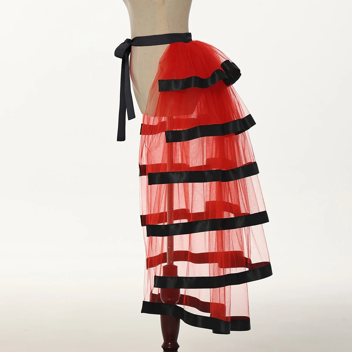 Open Front Tutu Skirt for Women Girls Halloween Party Birthday Gothic Punk Overskirts 240323