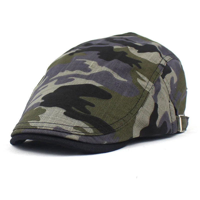 Summer Camouflage sboy Caps Men Cotton Flat ed Cap Women Painter Beret Hats 05 241031