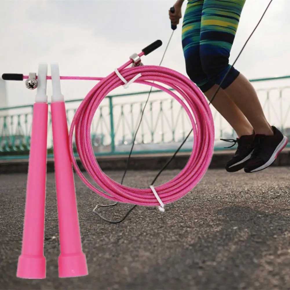 1 set of ergonomic steel wire skipping rope manually weighed adjustable Fitn rope children and adults skipping rope training equipmentW241101