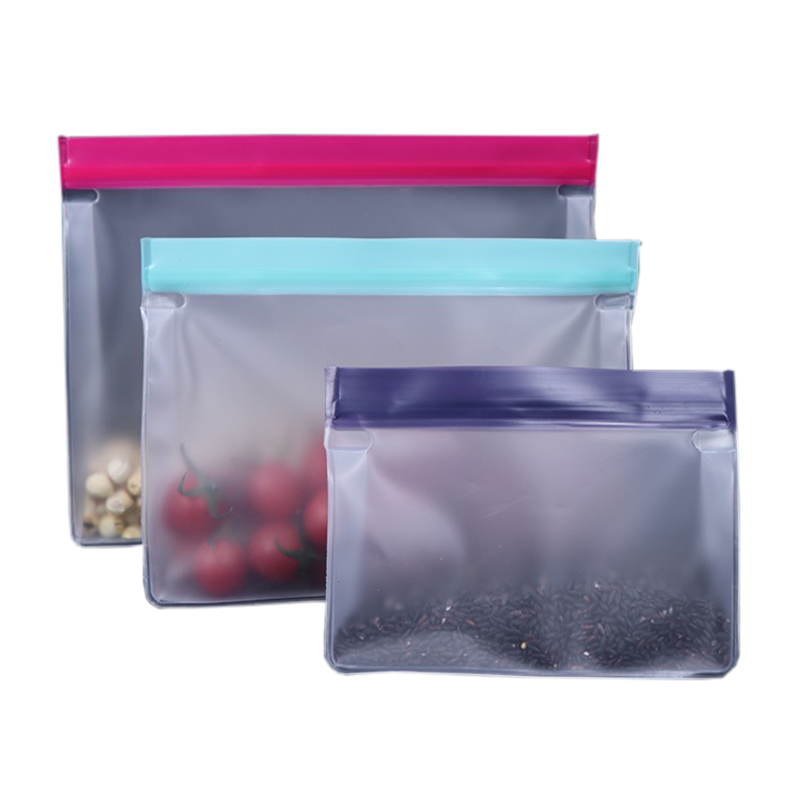 Cross border vertical sealed packaging bag PEVA food storage fresh-keeping bag reusable household thick frozen self sealing bag