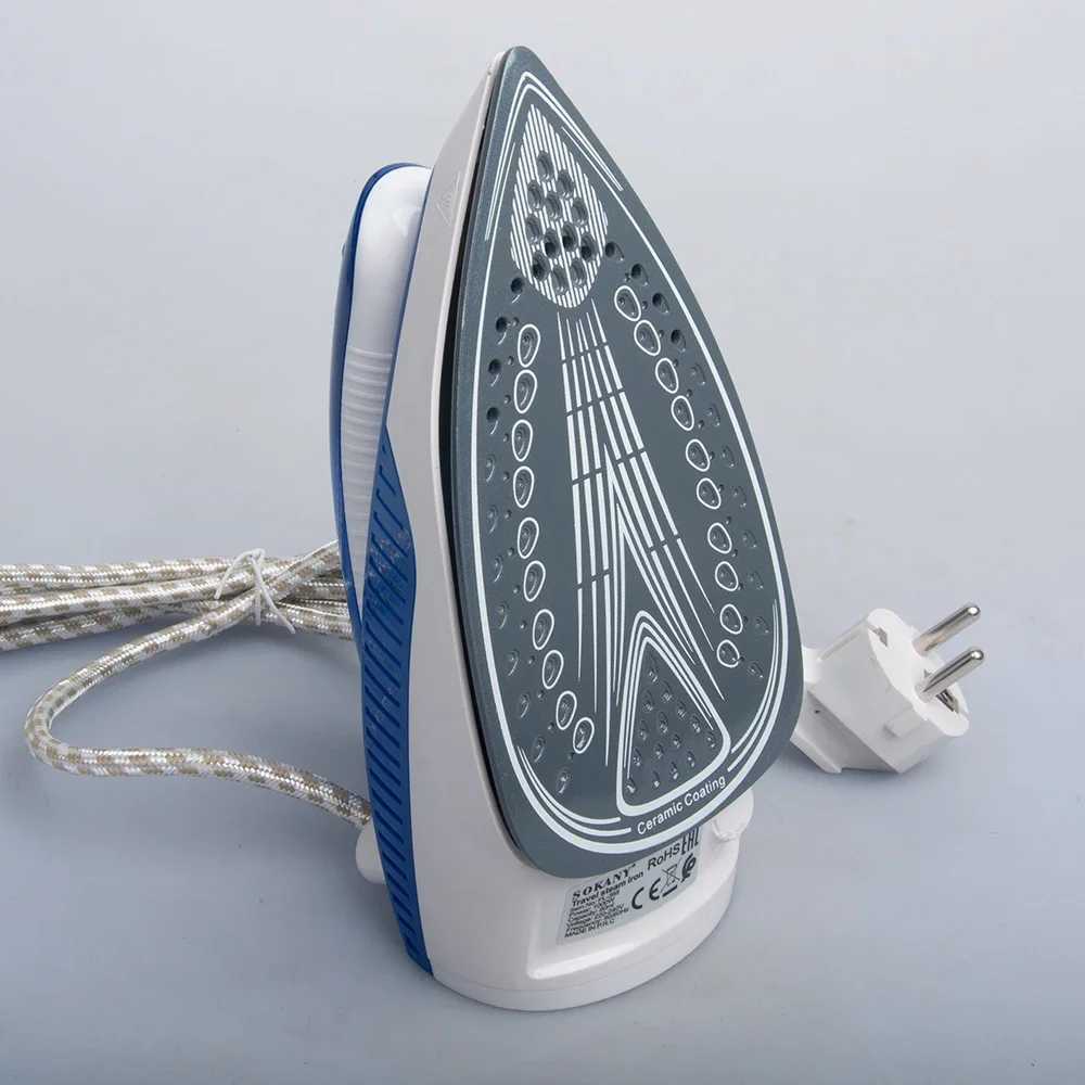 The Houselin steam iron is suitable for 1000 watt clothes and has self-cleaning non stick bottom plate automatic closing and anti slip properties Y241