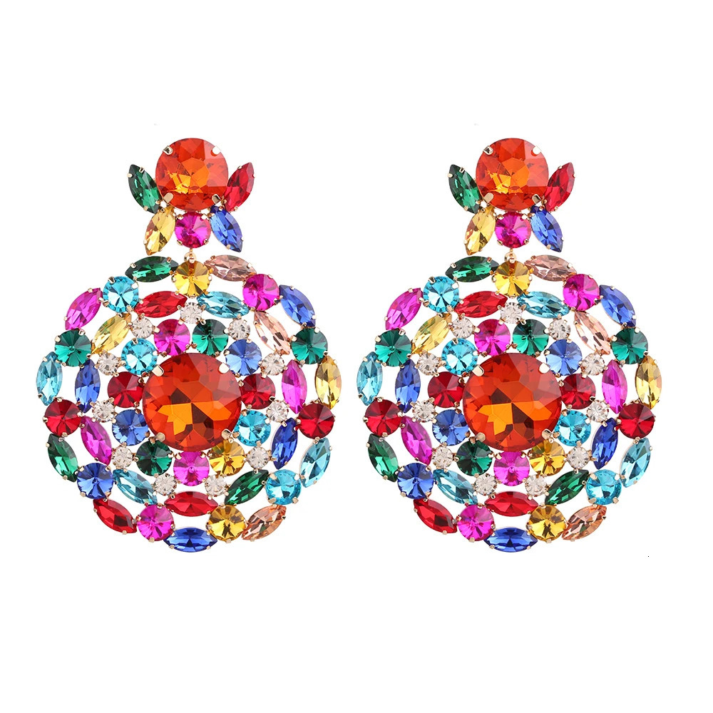 Large Pendant Crystal Womens Earrings Womens Temperature Fashion Super Water Diamond Long Tigram Pendant Earrings Wholesale Gifts 241031