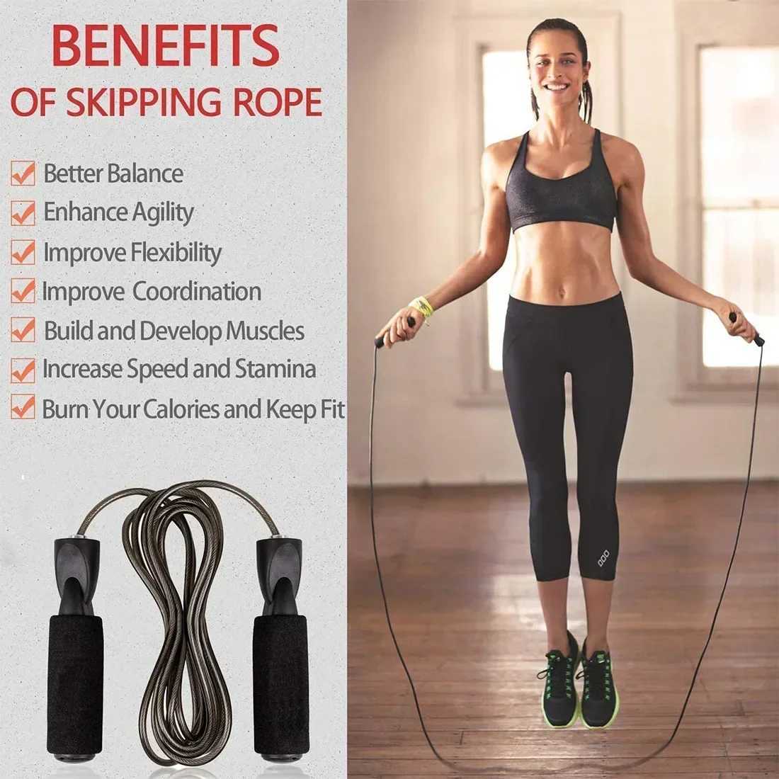 New Adjusteab Length Wire Jump Rope Speed Jump Training Suitable for Children and Adults Portable Sports Training EquipmentW241101