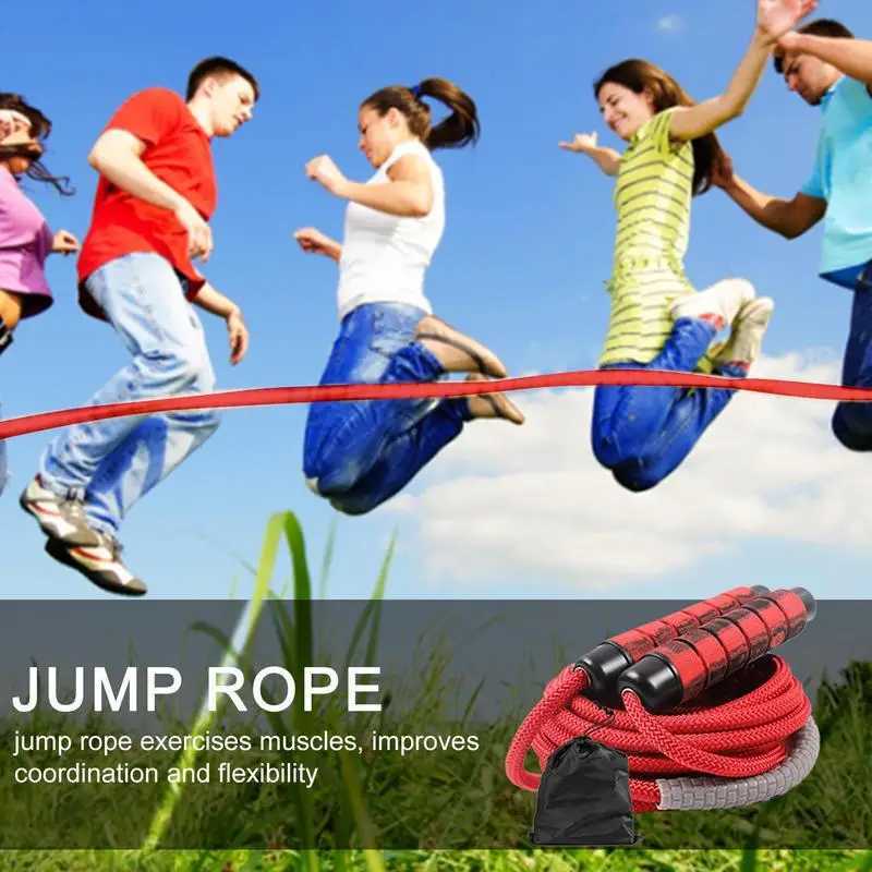 Group skiing rope long rope childrens speed skiing rope cross suitable for jumping rope with anti slip hand pulling trainingW241101