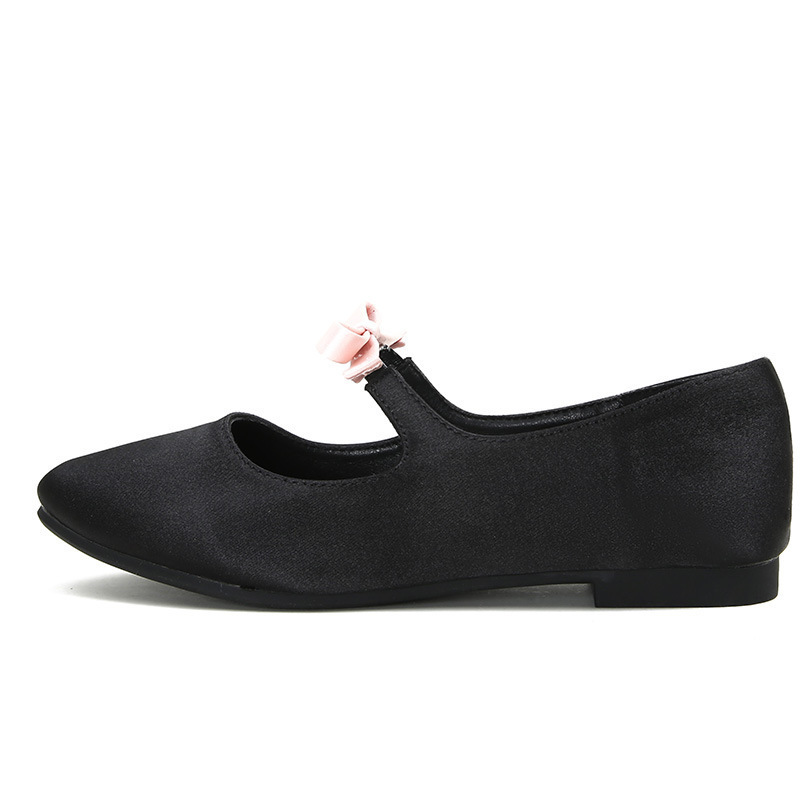 Bowknot Mary Jane Shoes Women Square Toe Glossy Leather Flats Female Red Dance Ballets Party Ball Bridal Wedding Shoes 240605