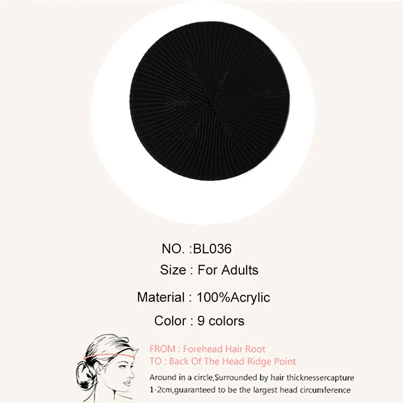 Geebro Womens Fashion Casual Plain Knit Beret Hat Spring Autumn Berets for Women Ladies Elastic Artist Beanie Hats 241031